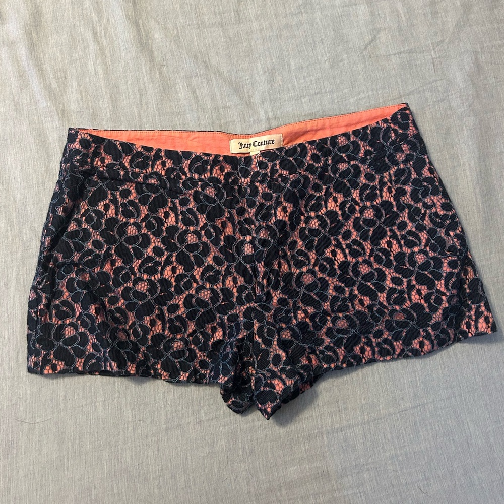 Juicy Couture women’s lace blue and pink shorts | Size 2 |